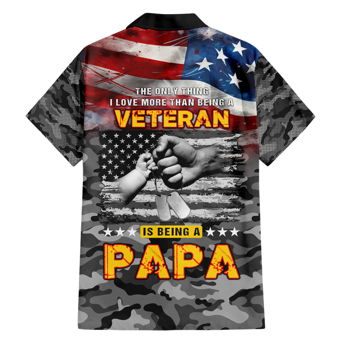 Father's Day Veteran Hawaiian Shirt American Flag - Wonder Print Shop
