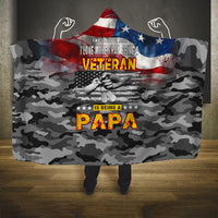 Father's Day Veteran Hooded Blanket American Flag