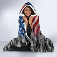 Father's Day Veteran Hooded Blanket American Flag