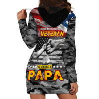 Father's Day Veteran Hoodie Dress American Flag - Wonder Print Shop