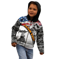 Father's Day Veteran Kid Hoodie American Flag - Wonder Print Shop