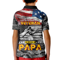 Father's Day Veteran Kid Polo Shirt American Flag - Wonder Print Shop