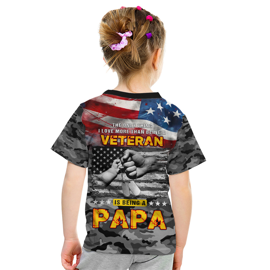 Father's Day Veteran Kid T Shirt American Flag - Wonder Print Shop