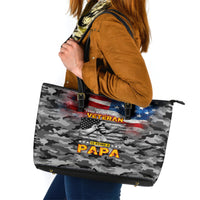 Father's Day Veteran Leather Tote Bag American Flag - Wonder Print Shop