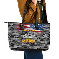 Father's Day Veteran Leather Tote Bag American Flag - Wonder Print Shop
