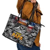 Father's Day Veteran Leather Tote Bag American Flag - Wonder Print Shop