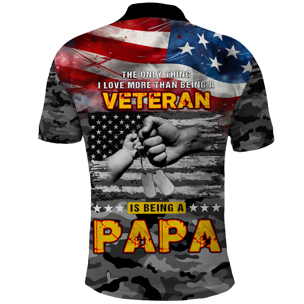 Father's Day Veteran Polo Shirt American Flag - Wonder Print Shop