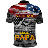Father's Day Veteran Polo Shirt American Flag - Wonder Print Shop