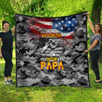 Father's Day Veteran Quilt American Flag - Wonder Print Shop