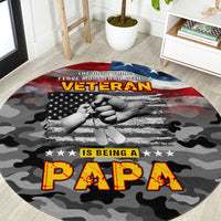 Father's Day Veteran Round Carpet American Flag