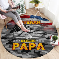 Father's Day Veteran Round Carpet American Flag