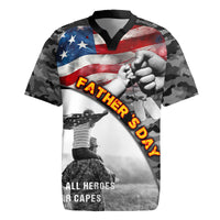 Father's Day Veteran Rugby Jersey American Flag - Wonder Print Shop