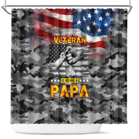 Father's Day Veteran Shower Curtain American Flag
