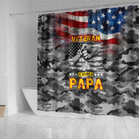 Father's Day Veteran Shower Curtain American Flag