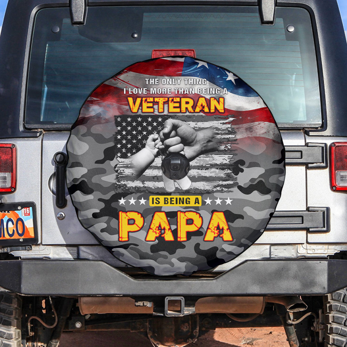 Father's Day Veteran Spare Tire Cover American Flag - Wonder Print Shop
