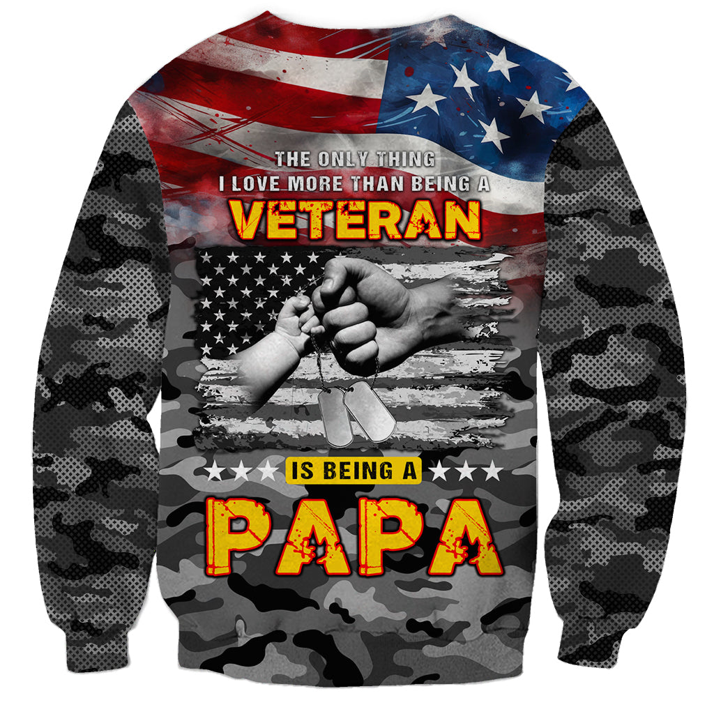 Father's Day Veteran Sweatshirt American Flag - Wonder Print Shop