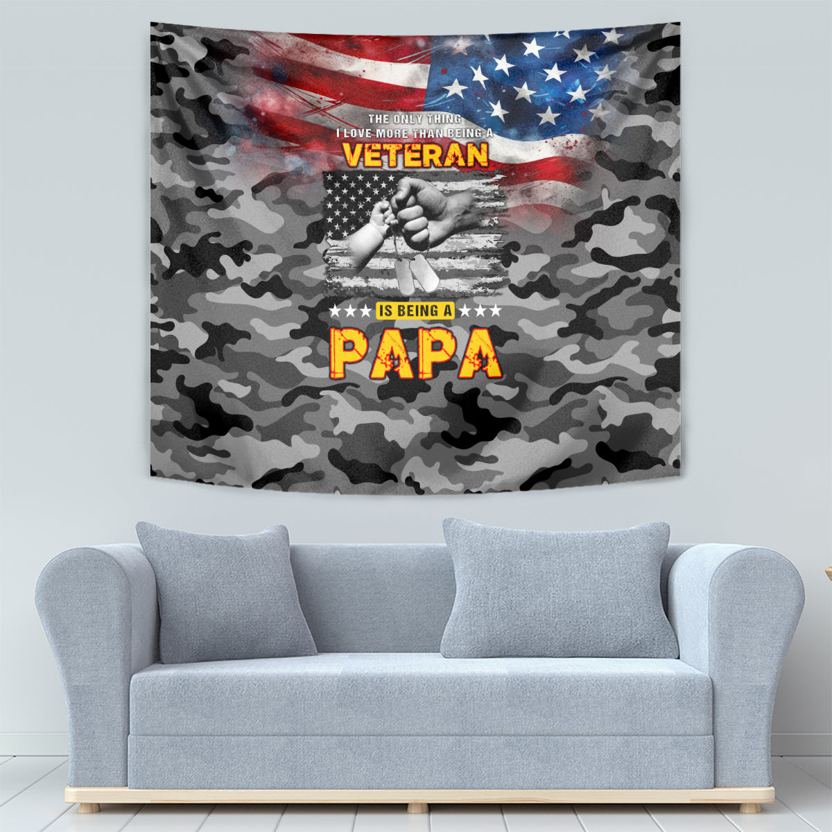 Father's Day Veteran Tapestry American Flag - Wonder Print Shop