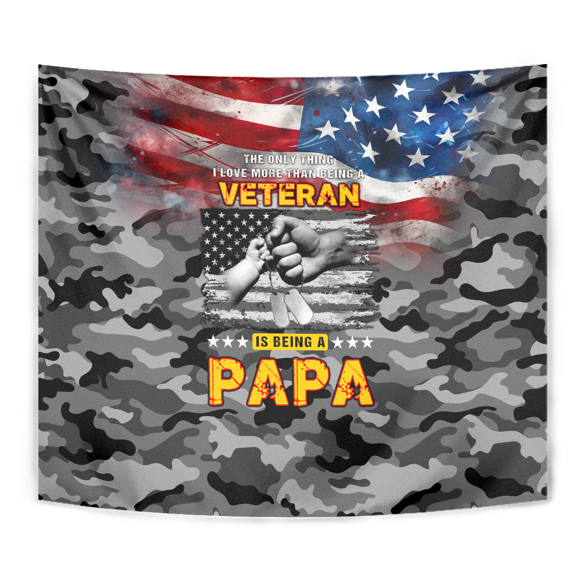 Father's Day Veteran Tapestry American Flag - Wonder Print Shop