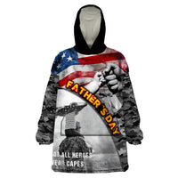 Father's Day Veteran Wearable Blanket Hoodie American Flag - Wonder Print Shop