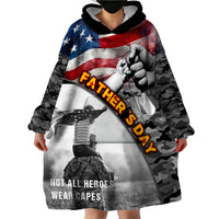 Father's Day Veteran Wearable Blanket Hoodie American Flag - Wonder Print Shop