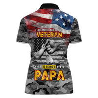 Father's Day Veteran Women Polo Shirt American Flag - Wonder Print Shop