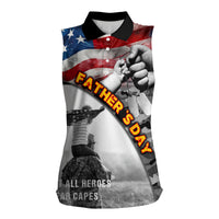 Father's Day Veteran Women Sleeveless Polo Shirt American Flag - Wonder Print Shop