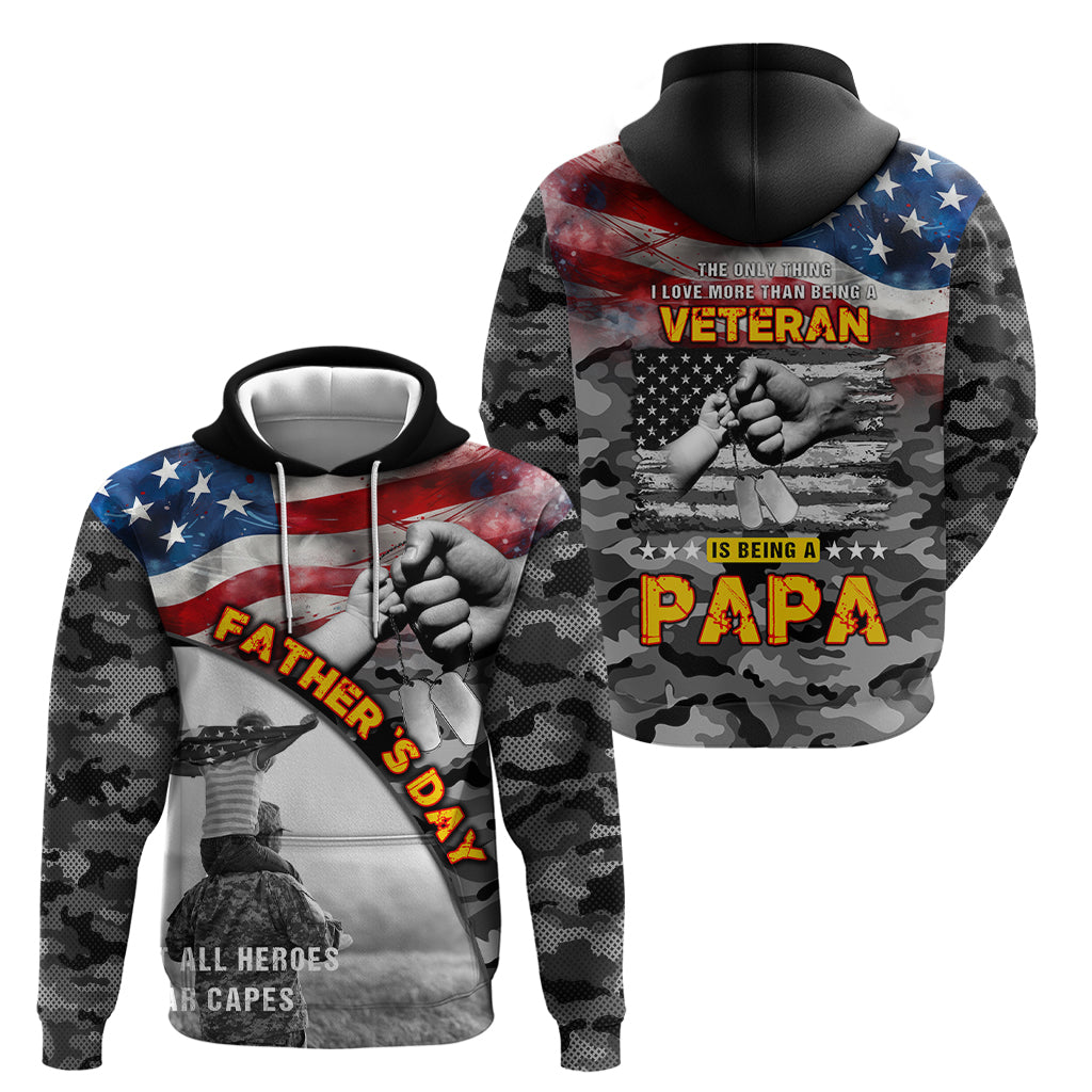 Father's Day Veteran Zip Hoodie American Flag - Wonder Print Shop