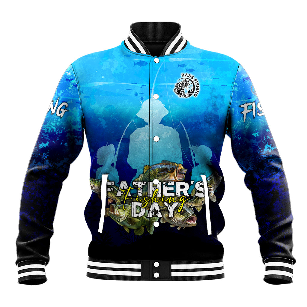 Personalized Father's Day Bass Fishing Baseball Jacket Son and Daughter - Wonder Print Shop