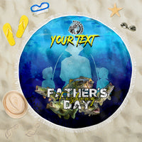 Personalized Father's Day Bass Fishing Beach Blanket Son and Daughter - Wonder Print Shop