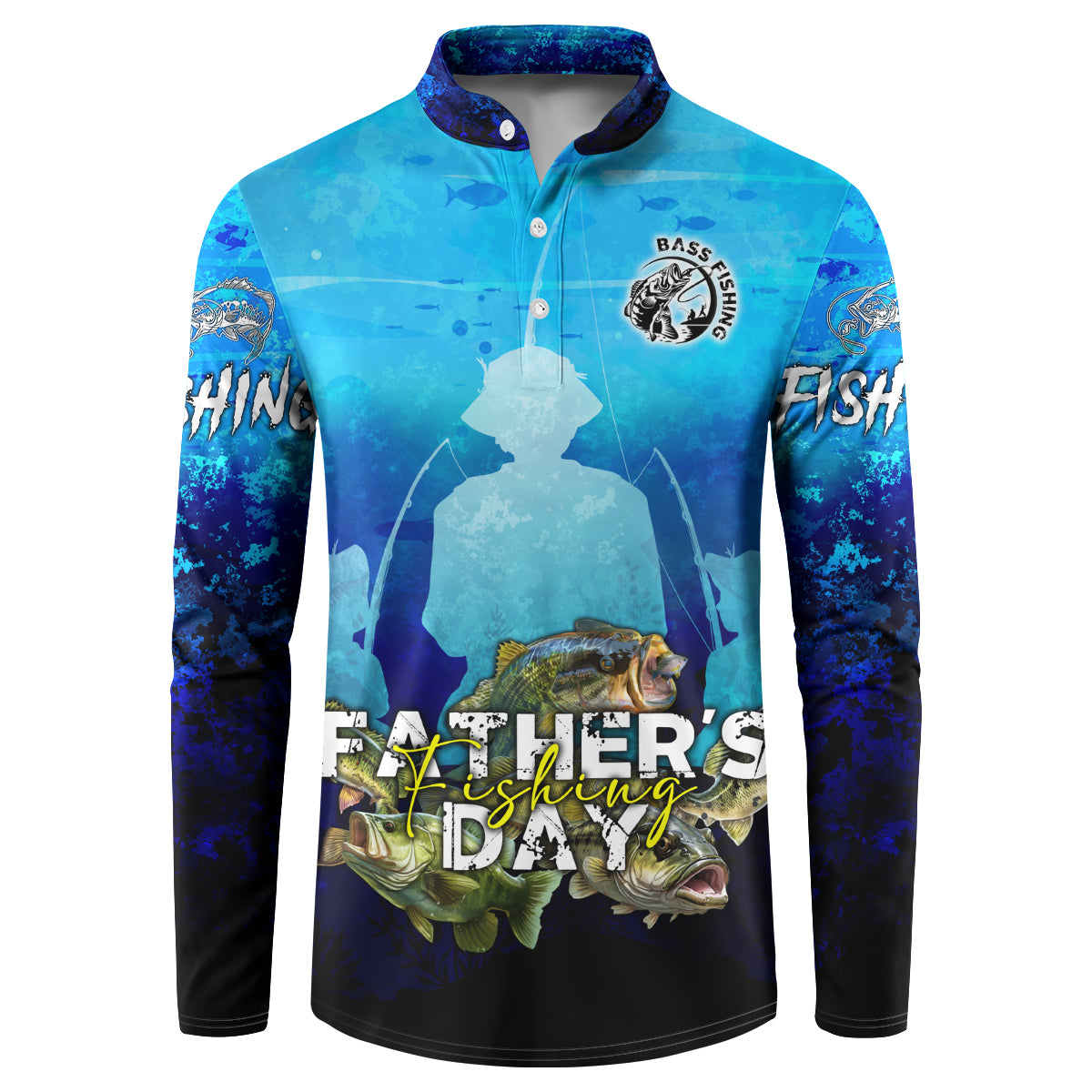 Personalized Father's Day Bass Fishing Button Sweatshirt Son and Daughter - Wonder Print Shop