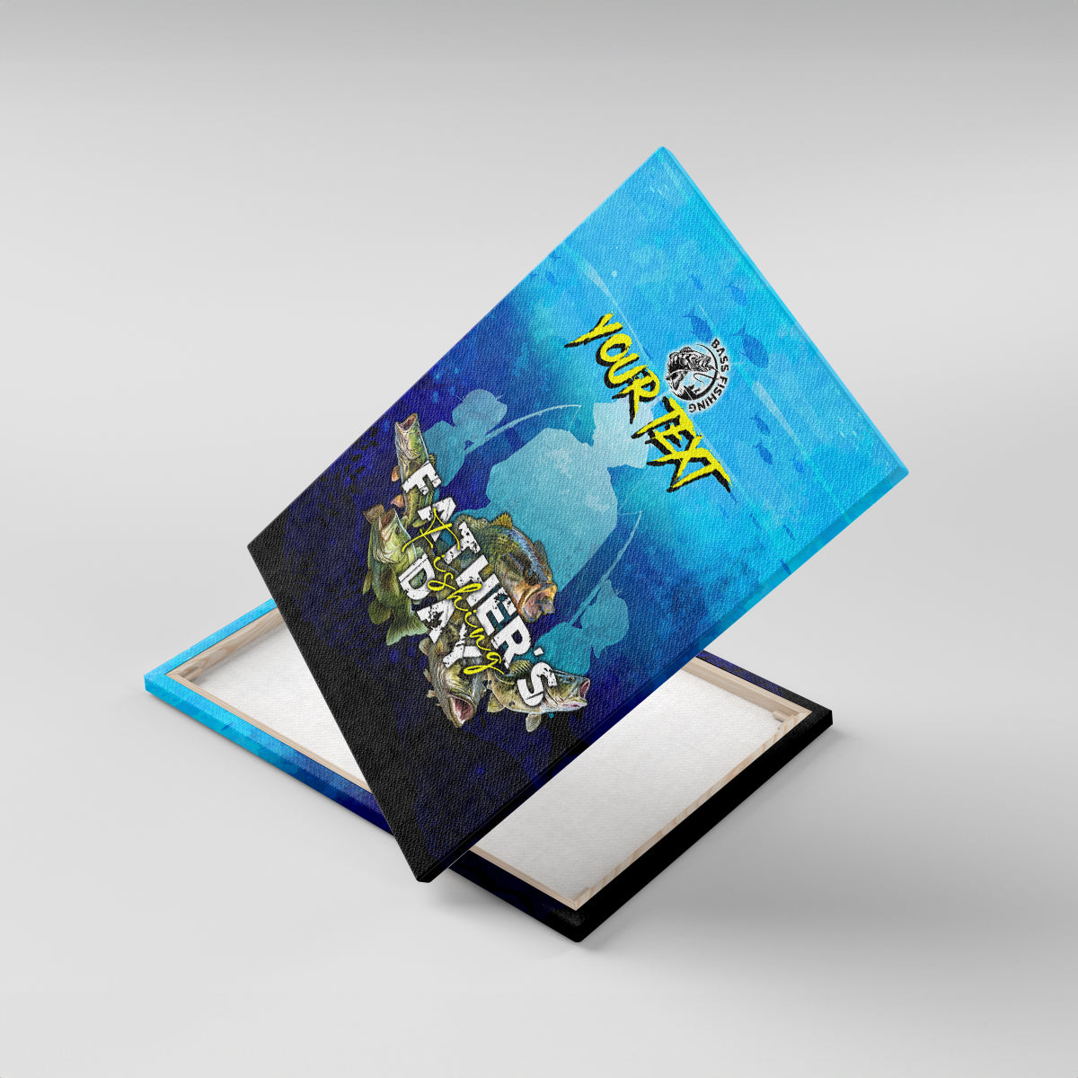 Personalized Father's Day Bass Fishing Canvas Wall Art Son and Daughter - Wonder Print Shop