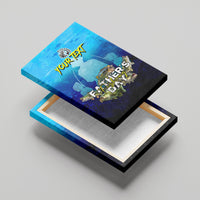 Personalized Father's Day Bass Fishing Canvas Wall Art Son and Daughter - Wonder Print Shop