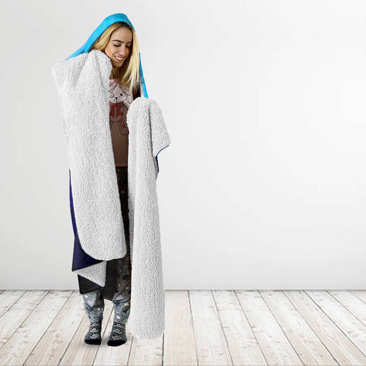 Personalized Father's Day Bass Fishing Hooded Blanket Son and Daughter