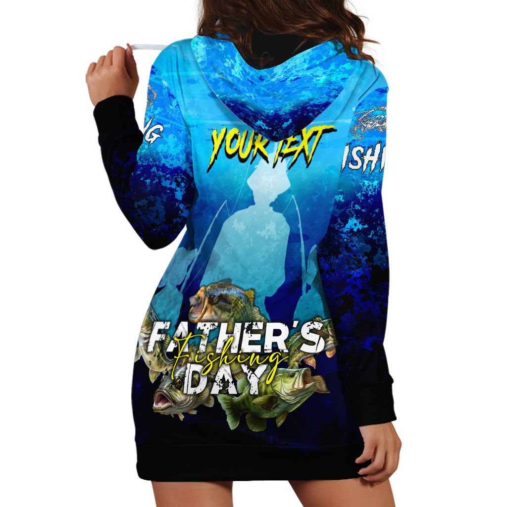 Personalized Father's Day Bass Fishing Hoodie Dress Son and Daughter - Wonder Print Shop