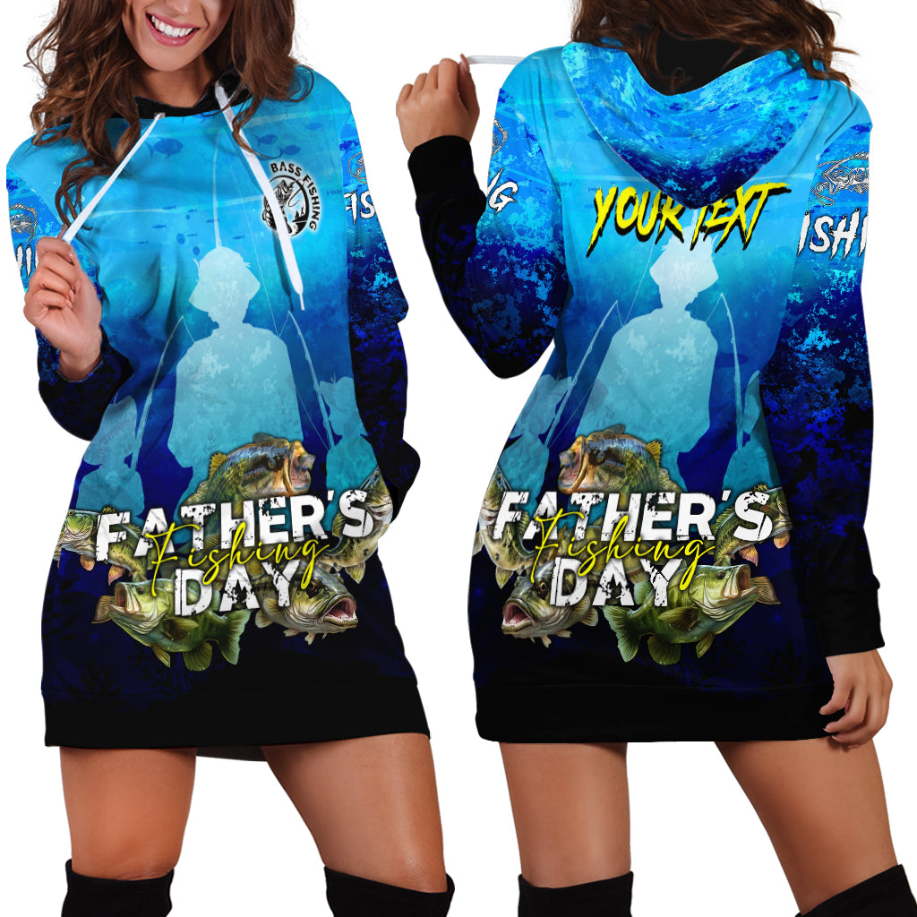 Personalized Father's Day Bass Fishing Hoodie Dress Son and Daughter - Wonder Print Shop