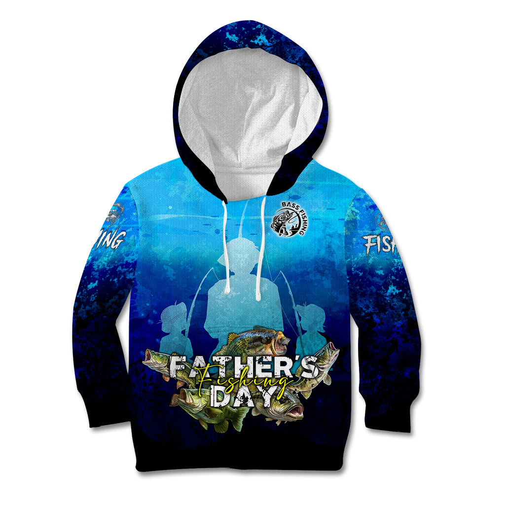 Personalized Father's Day Bass Fishing Kid Hoodie Son and Daughter - Wonder Print Shop
