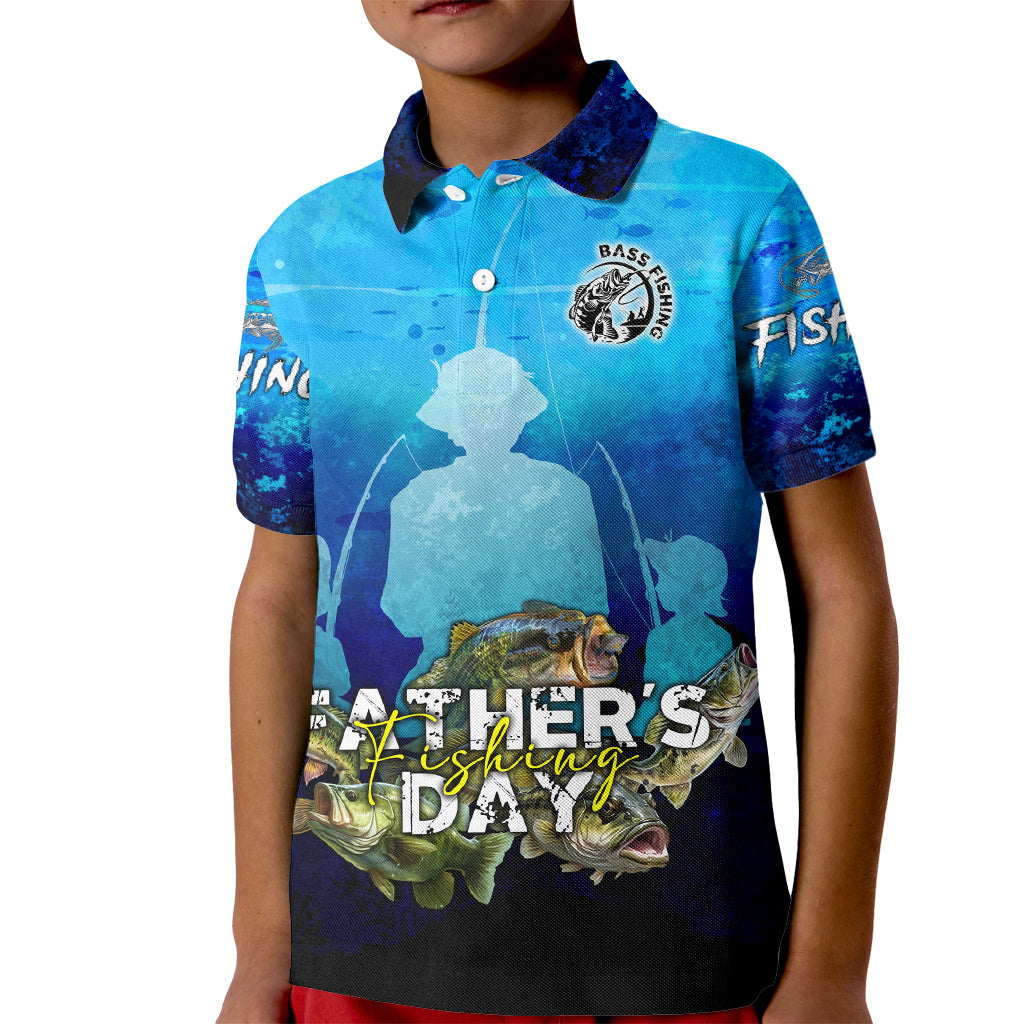 Personalized Father's Day Bass Fishing Kid Polo Shirt Son and Daughter - Wonder Print Shop