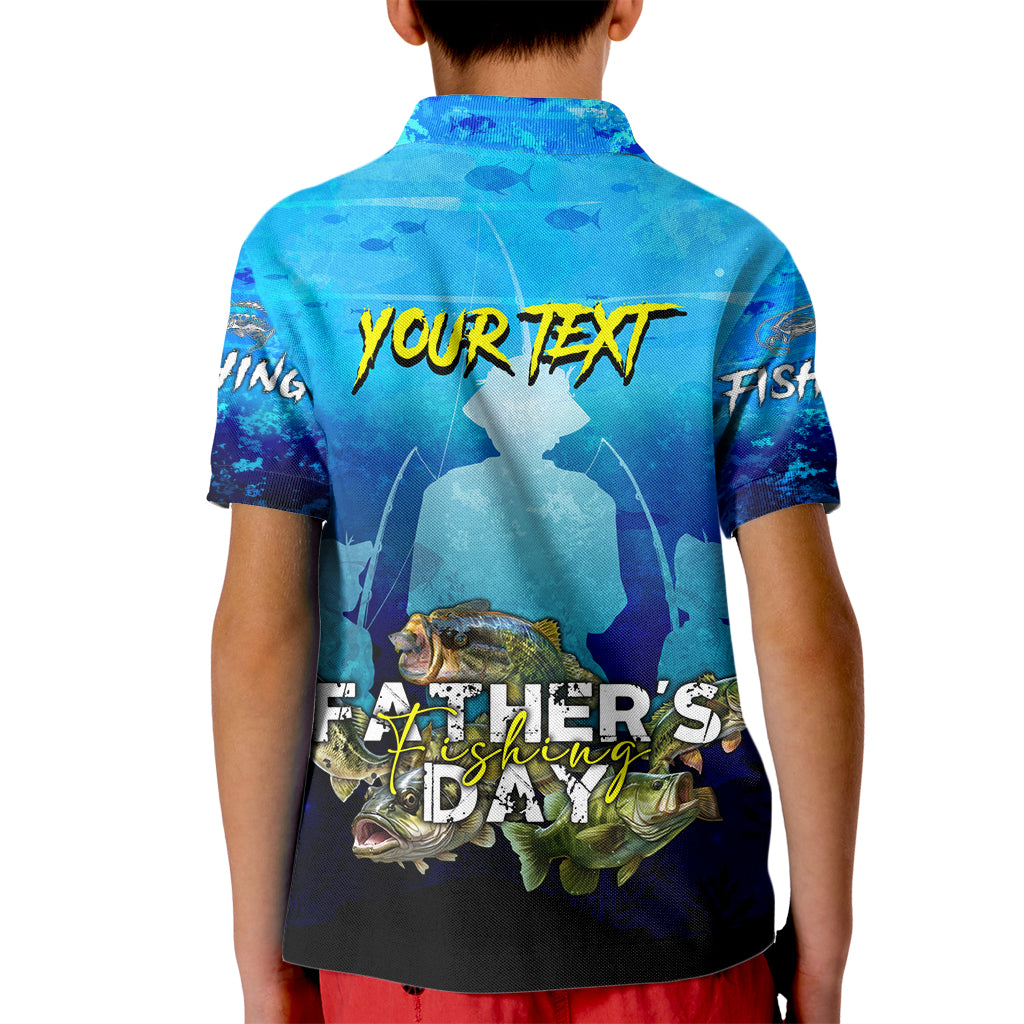 Personalized Father's Day Bass Fishing Kid Polo Shirt Son and Daughter - Wonder Print Shop