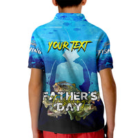 Personalized Father's Day Bass Fishing Kid Polo Shirt Son and Daughter - Wonder Print Shop