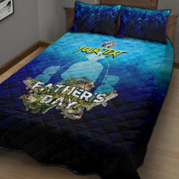 Personalized Father's Day Bass Fishing Quilt Bed Set Son and Daughter - Wonder Print Shop