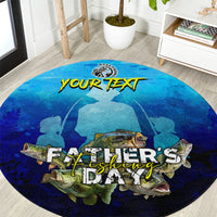 Personalized Father's Day Bass Fishing Round Carpet Son and Daughter