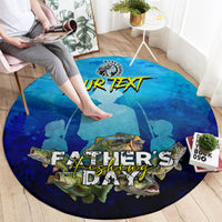 Personalized Father's Day Bass Fishing Round Carpet Son and Daughter