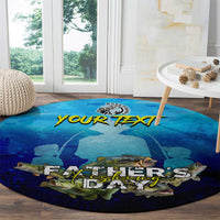 Personalized Father's Day Bass Fishing Round Carpet Son and Daughter
