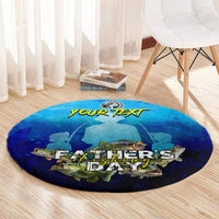 Personalized Father's Day Bass Fishing Round Carpet Son and Daughter