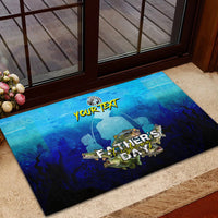 Personalized Father's Day Bass Fishing Rubber Doormat Son and Daughter - Wonder Print Shop