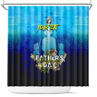 Personalized Father's Day Bass Fishing Shower Curtain Son and Daughter