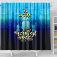Personalized Father's Day Bass Fishing Shower Curtain Son and Daughter