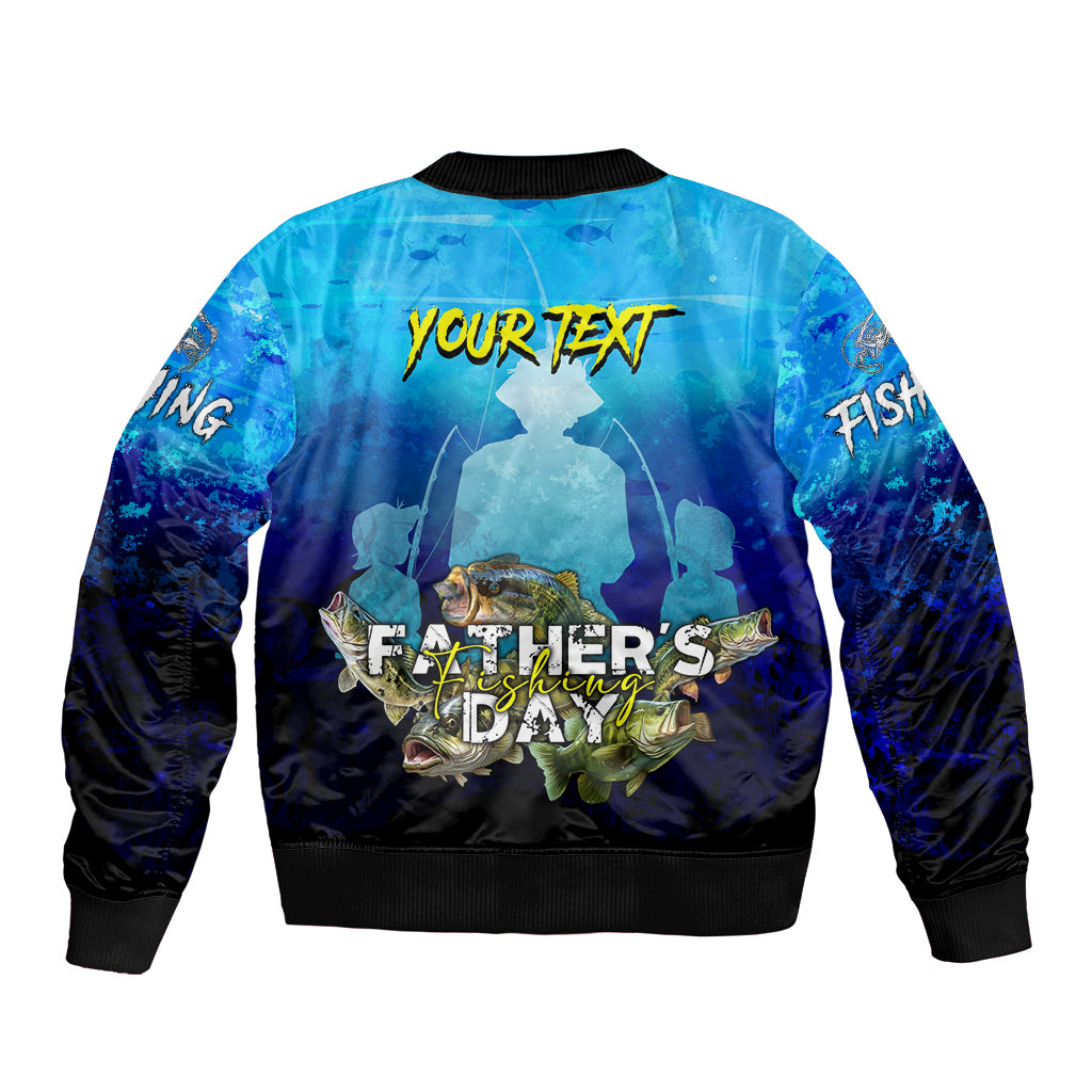 Personalized Father's Day Bass Fishing Sleeve Zip Bomber Jacket Son and Daughter - Wonder Print Shop