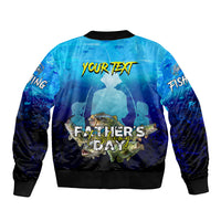 Personalized Father's Day Bass Fishing Sleeve Zip Bomber Jacket Son and Daughter - Wonder Print Shop