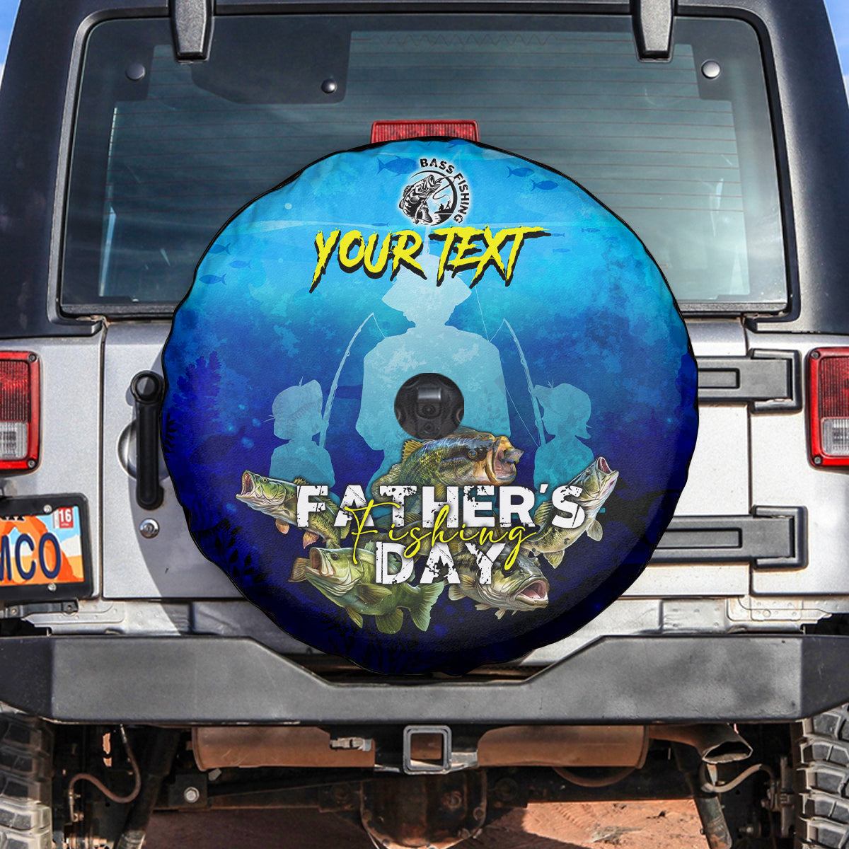 Personalized Father's Day Bass Fishing Spare Tire Cover Son and Daughter - Wonder Print Shop